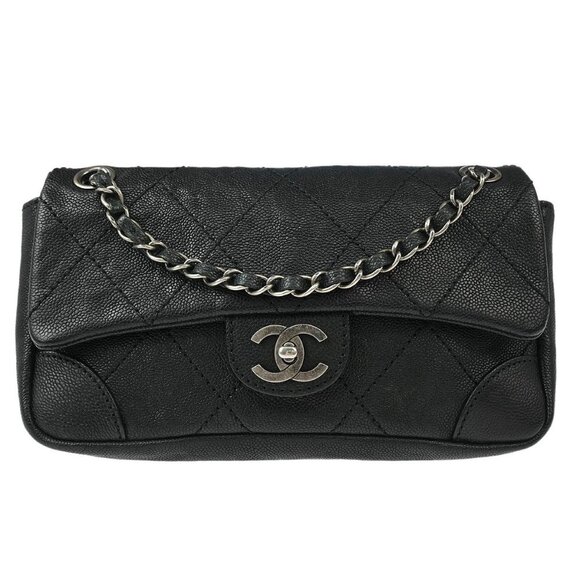 Chanel Black Calfskin Shoulder Bag - Picture 1 of 11